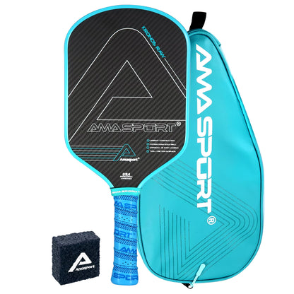 Pickleball Paddle with Cover 3K Carbon Friction Textured Surface Thermoforming Pickleball Racket for Advanced Players