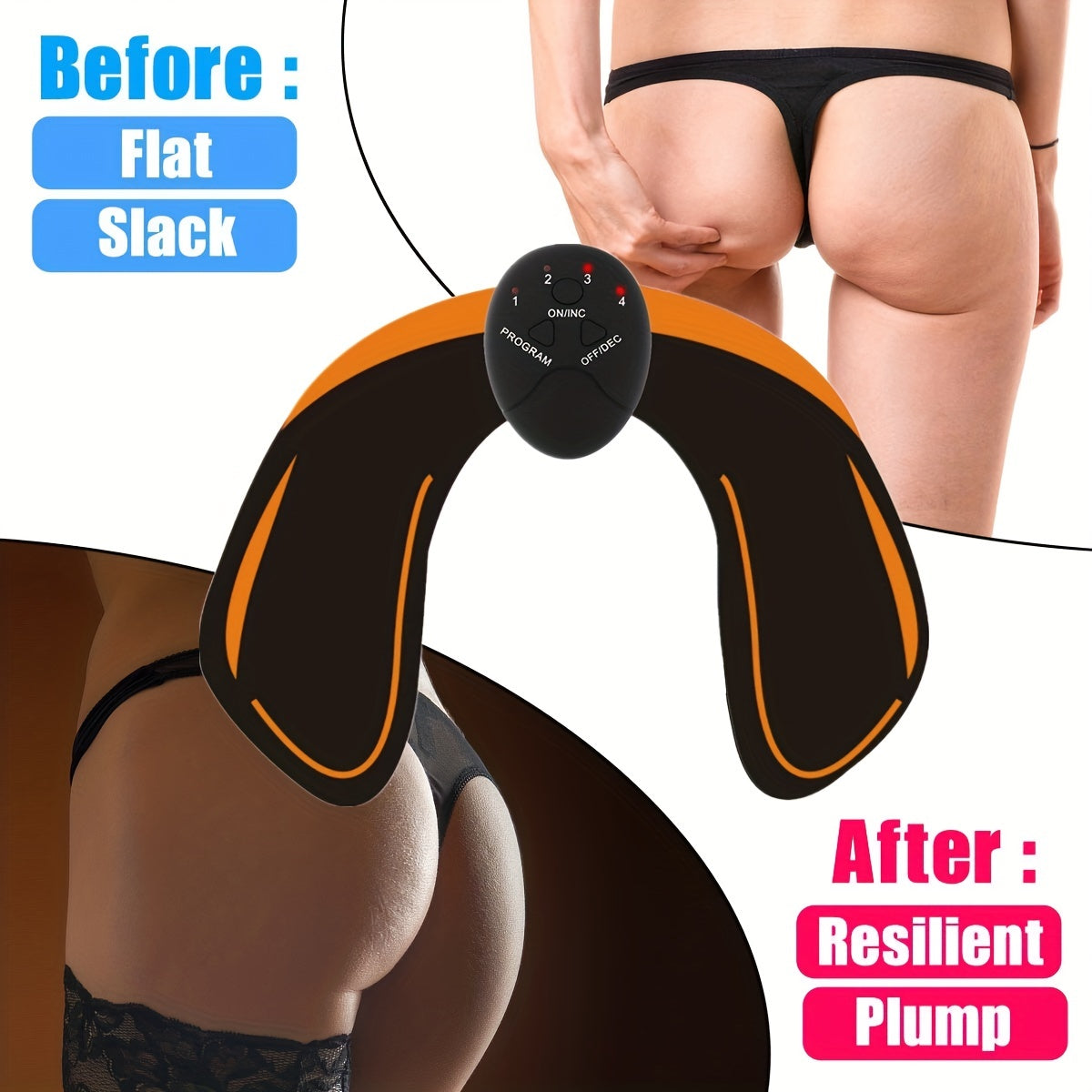 Hip Trainer, Buttock Lift Massage Device Smart Fitness Exercise Gear Home Office, Portable U-Shape Butt Lifting Workout Equipment Gifts for Women